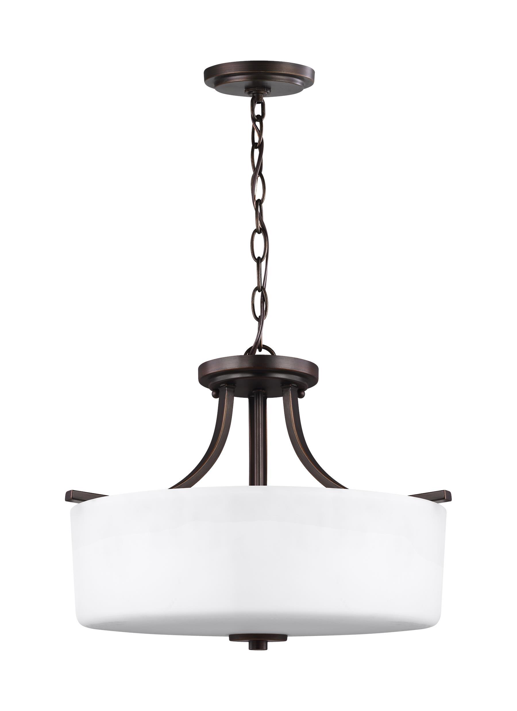 Canfield Three Light Semi-LED Flush Mount - Burnt Sienna Ceiling Sea Gull Lighting 