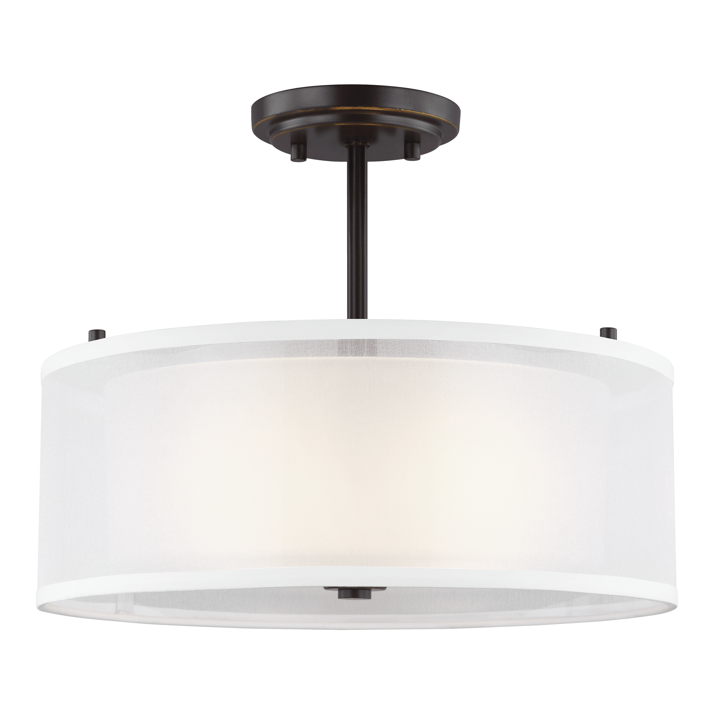 Elmwood Park Two Light Semi-Flush Mount - Heirloom Bronze Ceiling Sea Gull Lighting 