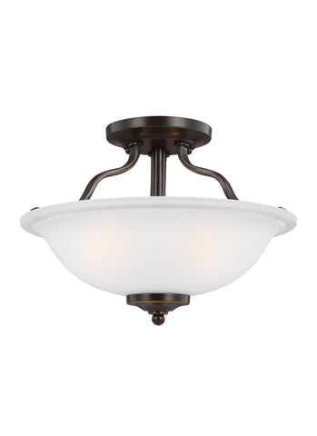 Emmons Two Light Semi-Flush - Heirloom Bronze Ceiling Sea Gull Lighting 