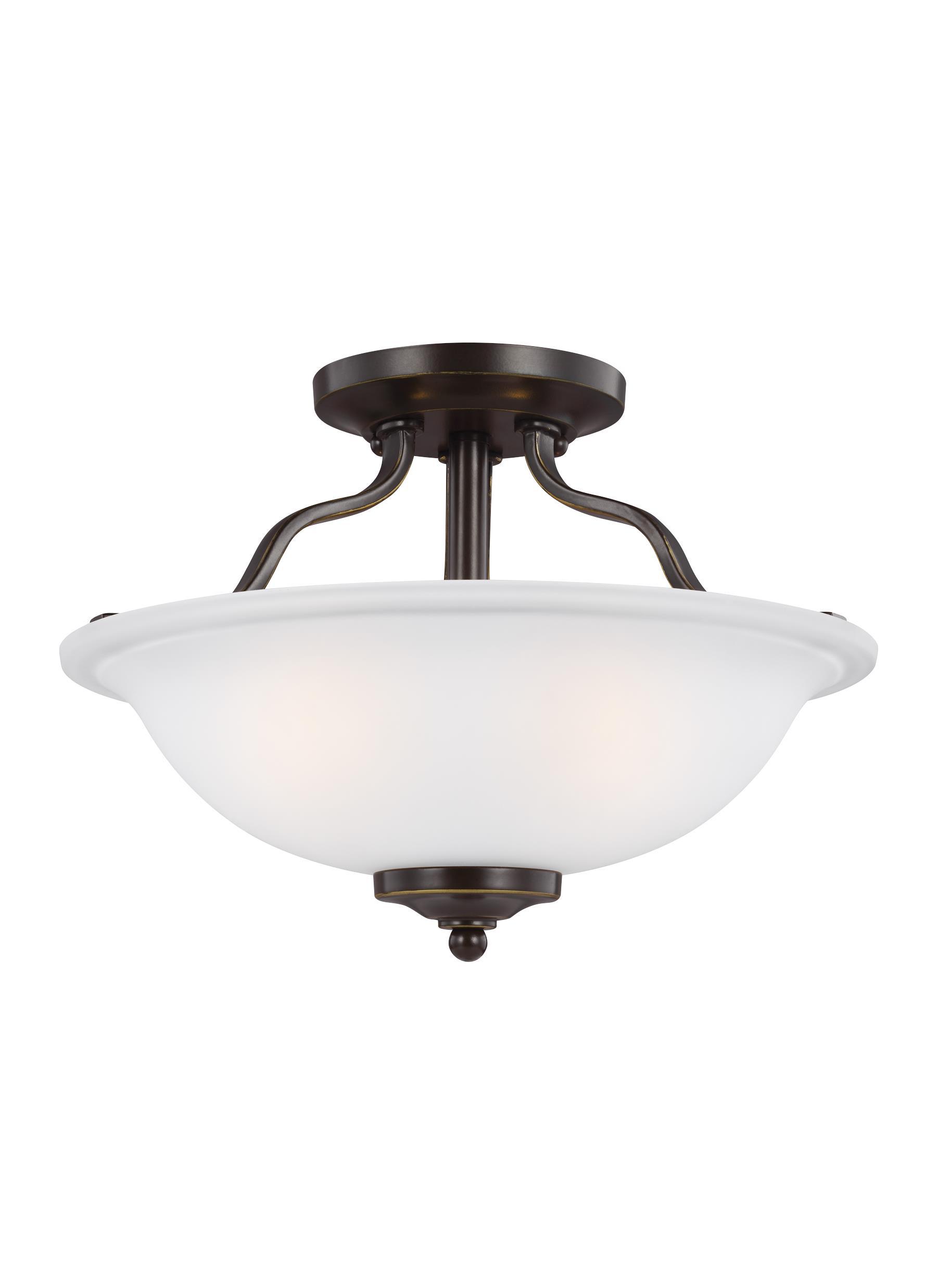 Emmons Two Light LED Semi-Flush - Heirloom Bronze Ceiling Sea Gull Lighting 