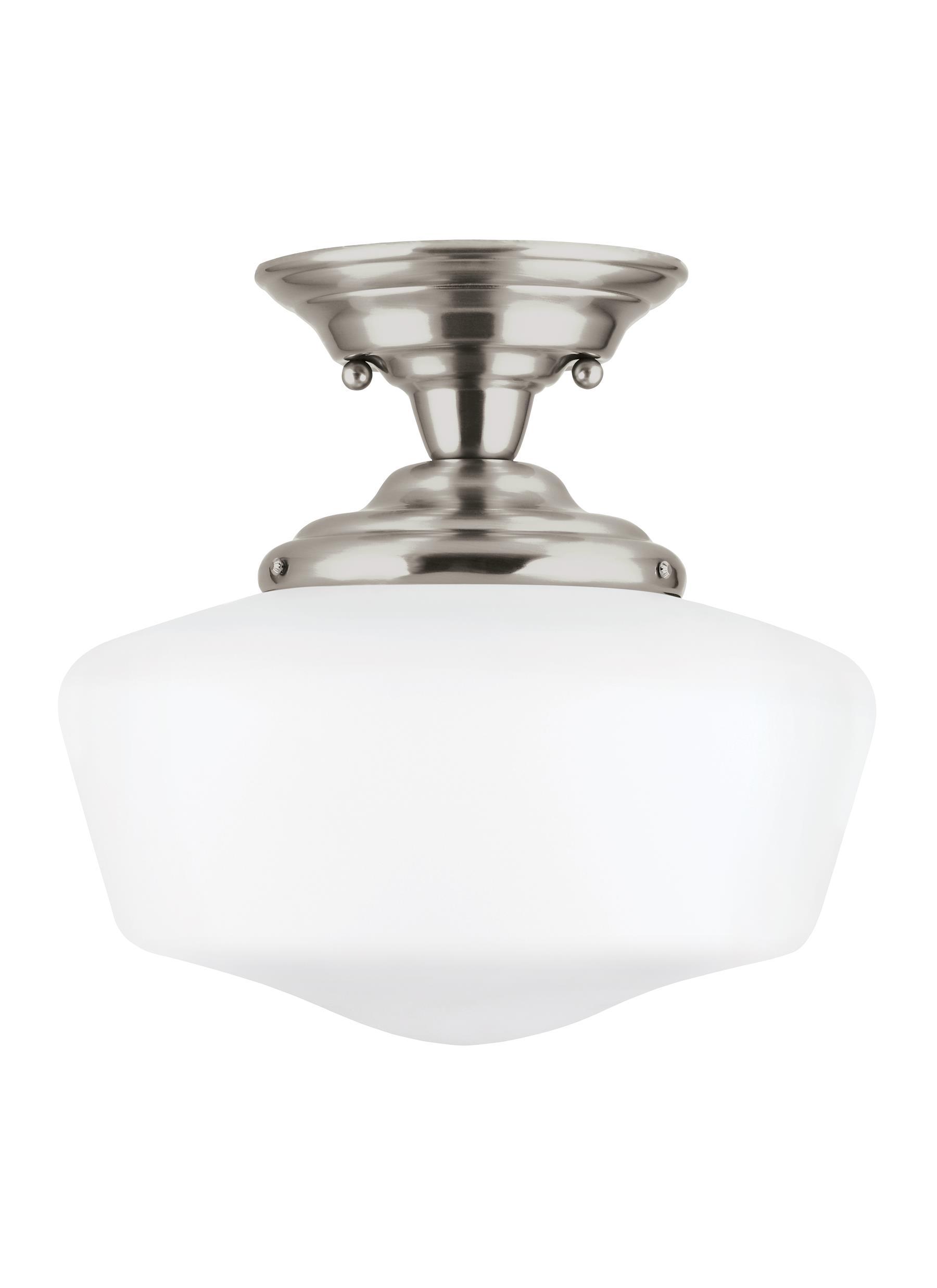 Academy Large One Light Semi-LED Flush Mount - Brushed Nickel Ceiling Sea Gull Lighting 