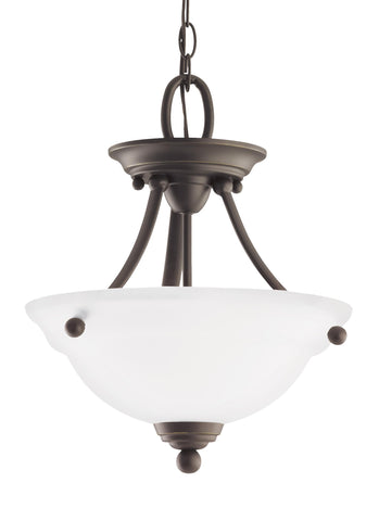 Wheaton Two Light Semi-Flush Convertible LED Pendant - Heirloom Bronze Ceiling Sea Gull Lighting 