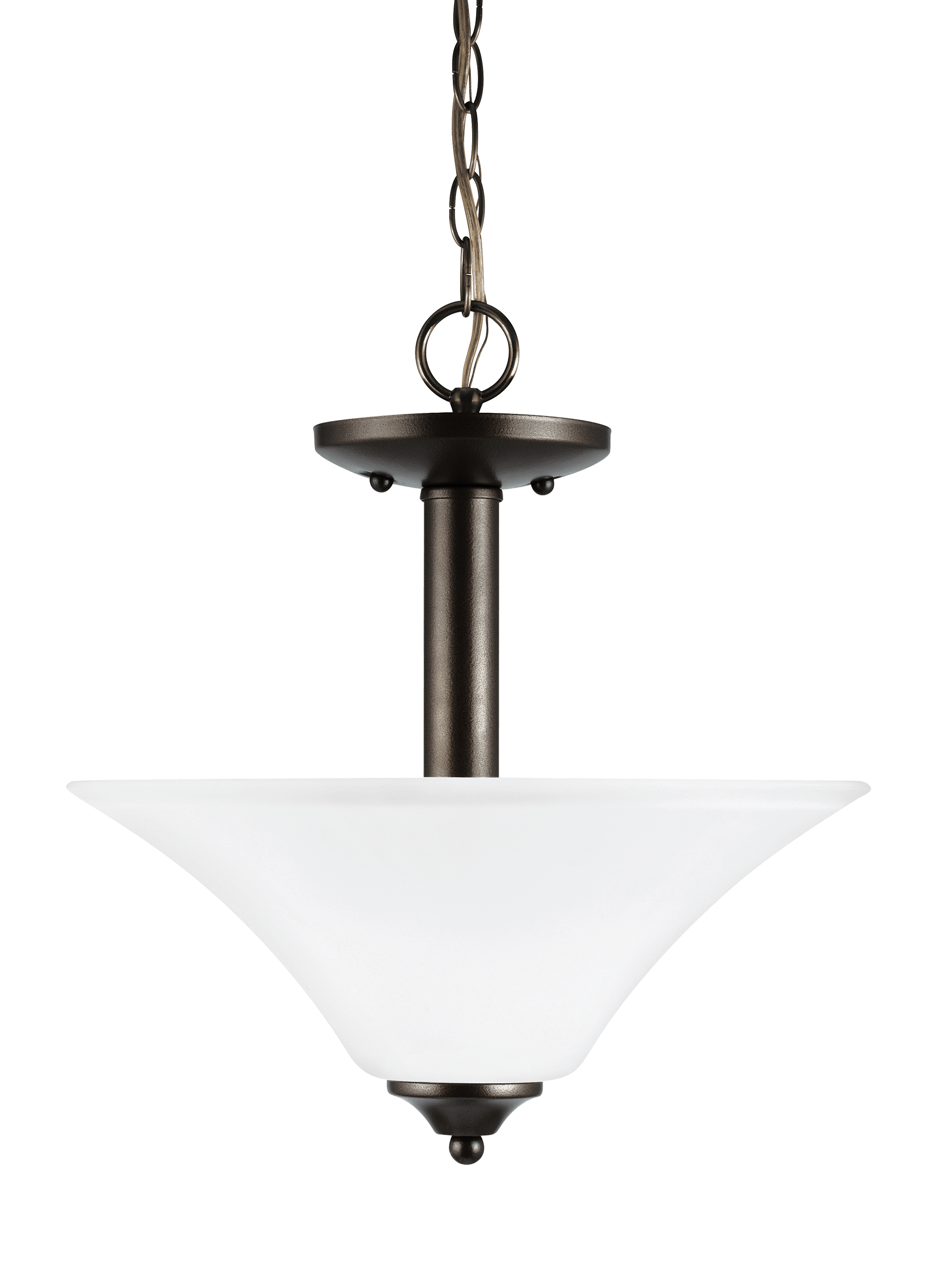 Holman Two Light Semi-Flush Convertible LED Pendant - Heirloom Bronze Ceiling Sea Gull Lighting 