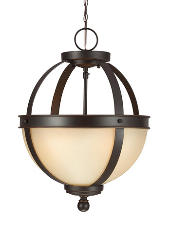 Sfera Two Light Semi-Flush Convertible LED Pendant - Autumn Bronze Ceiling Sea Gull Lighting 