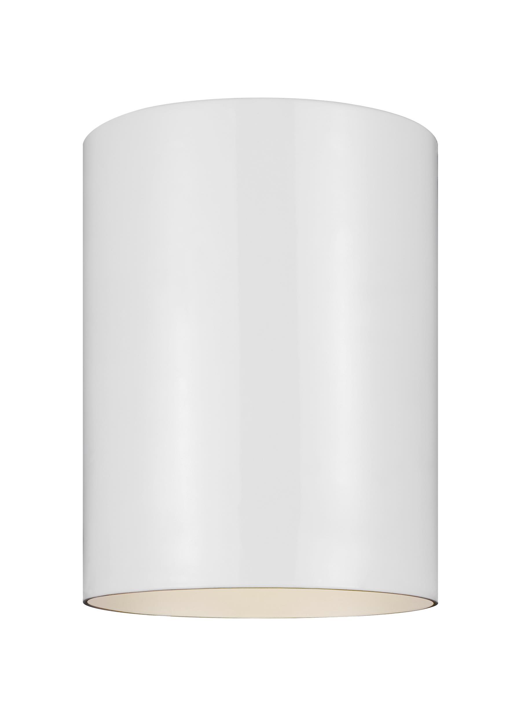 Small LED Ceiling Flush Mount - White Outdoor Sea Gull Lighting 