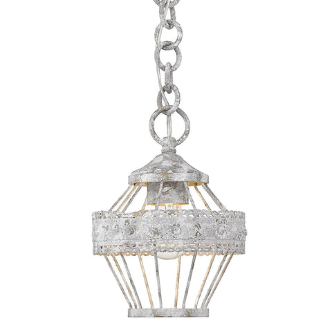 Ferris One Light Mini Pendant - Oyster Finish Ceiling Golden Lighting 