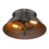 Whitaker 14"w Flush Mount in Aged Steel Ceiling Golden Lighting 