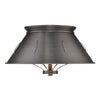 Whitaker 14"w Flush Mount in Aged Steel Ceiling Golden Lighting 