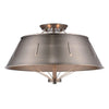 Whitaker 18"w Aged Steel Semi-Flush Ceiling Golden Lighting 