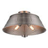 Whitaker 18"w Aged Steel Semi-Flush Ceiling Golden Lighting 