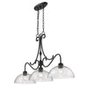 Parrish Linear 41"w Black Pendant with Seeded Glass Ceiling Golden Lighting 