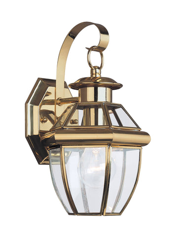 Lancaster One Light Outdoor Wall Lantern - Polished Brass Outdoor Sea Gull Lighting 