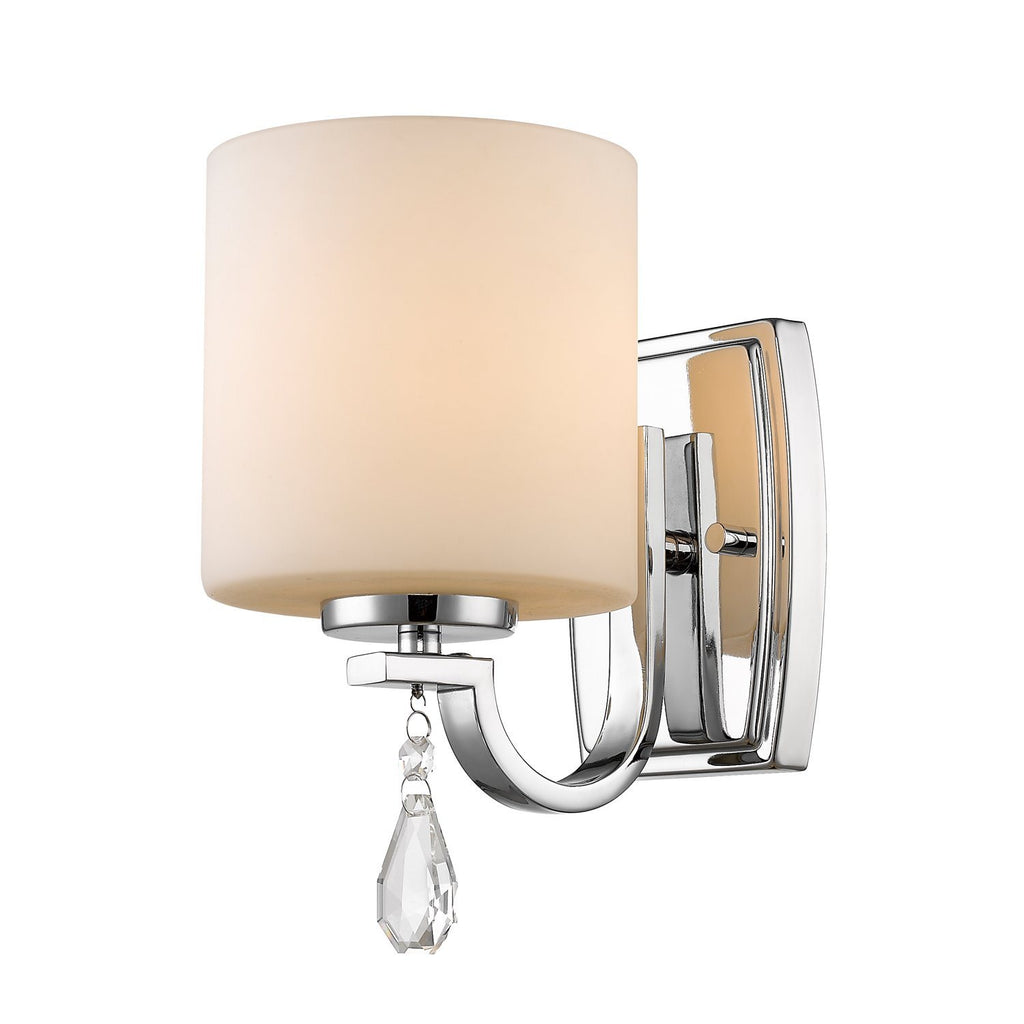 Evette Chrome Wall Sconce with Opal Glass Wall Golden Lighting Opal 