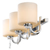 Evette 3 Light Bath Vanity in Chrome with Opal Glass Wall Golden Lighting 