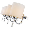 Evette 4 Light Bath Vanity in Chrome with Opal Glass Wall Golden Lighting 