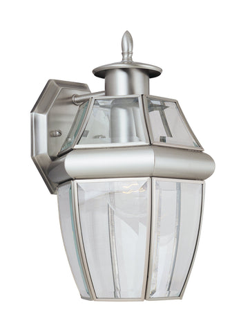 Lancaster One Light Outdoor Wall Lantern - Brushed Nickel Outdoor Sea Gull Lighting 