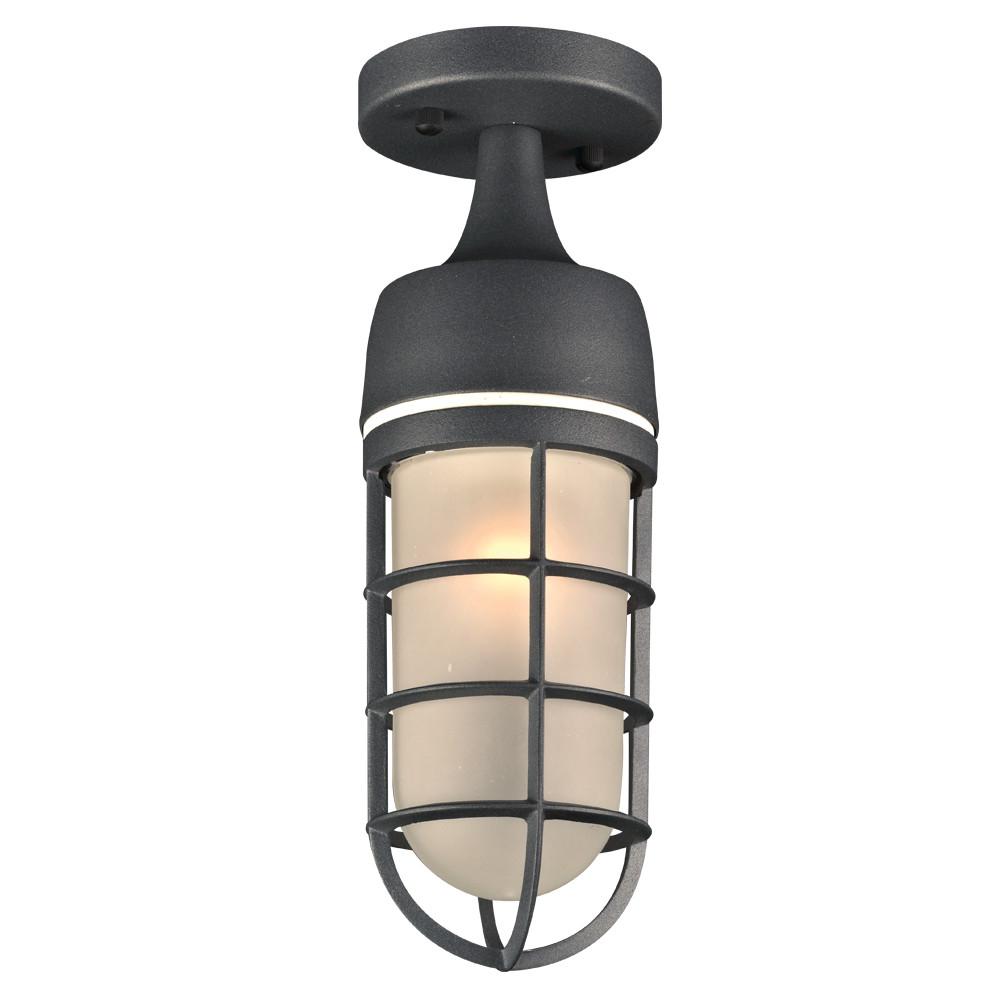 Cage 13"h Outdoor Ceiling Fixture - Bronze Outdoor PLC Lighting 