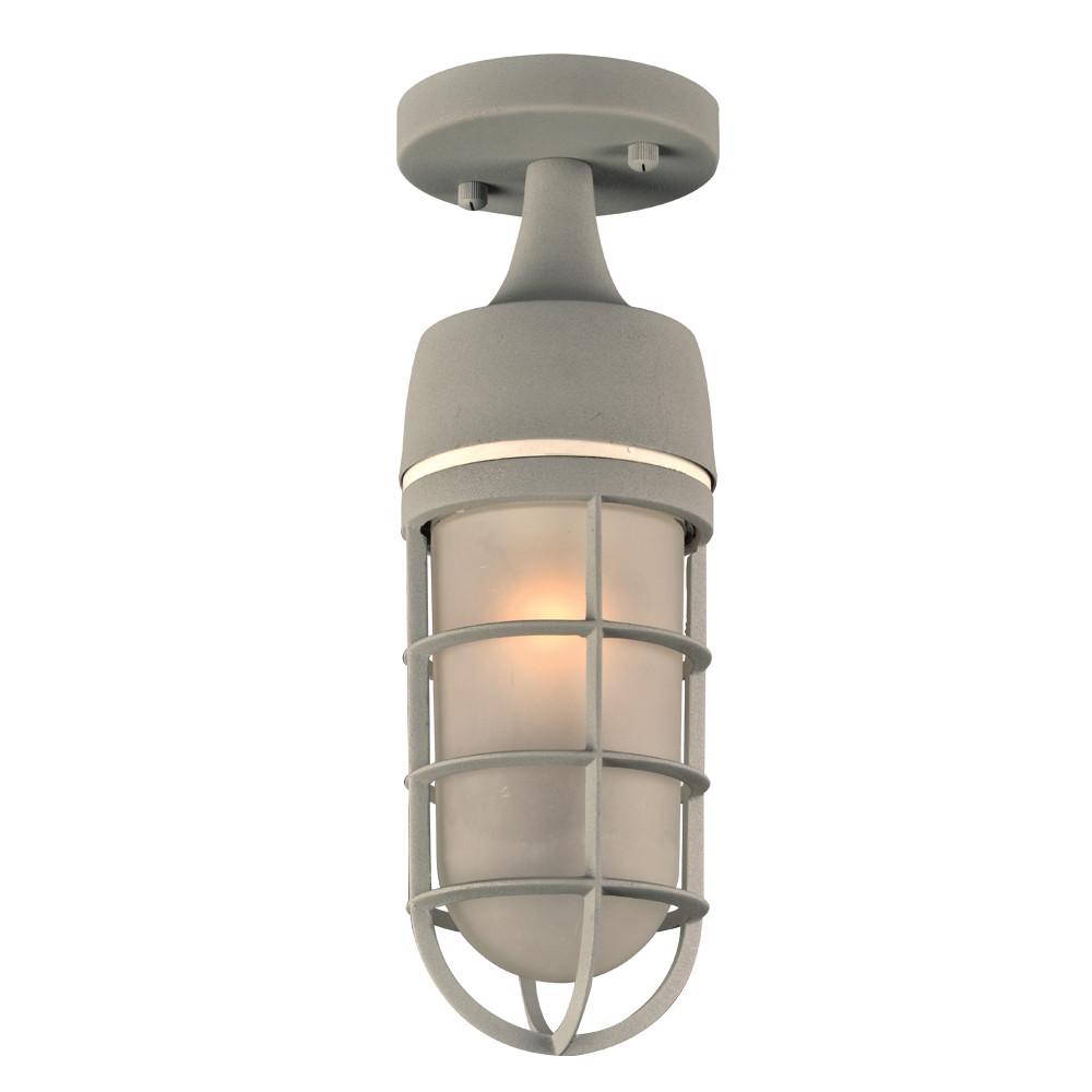 Cage 13"h Outdoor Ceiling Fixture - Silver Outdoor PLC Lighting 