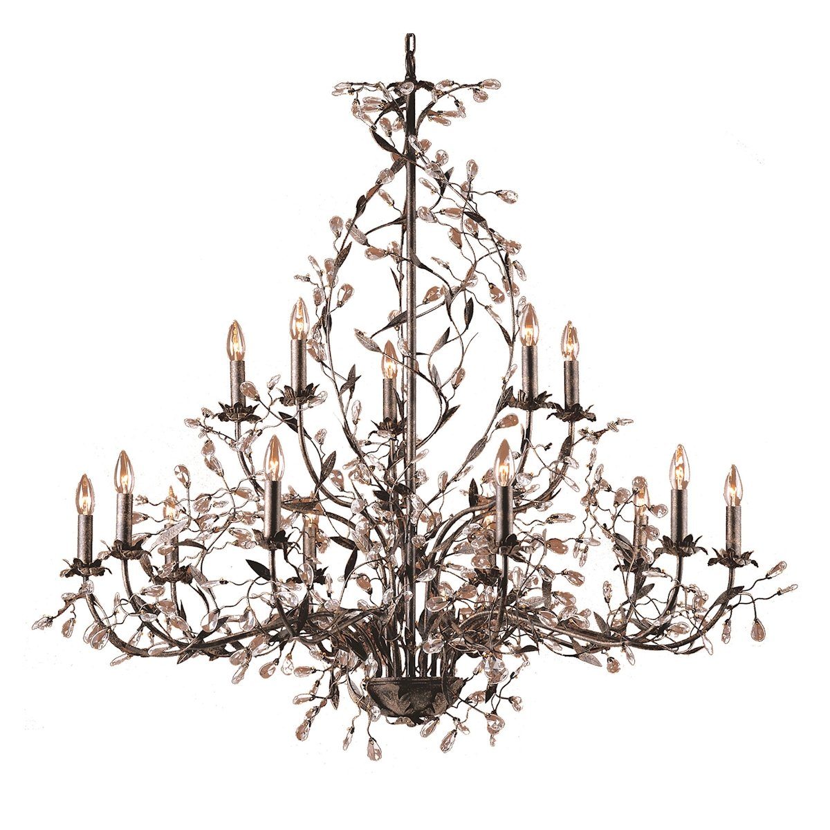 Circeo 15 Light Chandelier In Deep Rust Ceiling Elk Lighting 