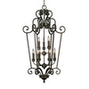 Heartwood 2 Tier - 9 Light Caged Foyer in Burnt Sienna with Drip Candlesticks Ceiling Golden Lighting 