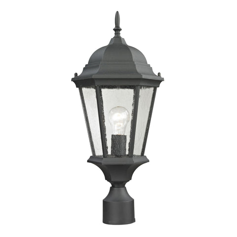 Temple Hill 1-Light Post Mount Lantern in Matte Textured Black - Medium Outdoor Lighting Thomas Lighting 