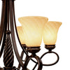 Torbellino 6 Light Chandelier in Cordoban Bronze with Remolino Glass Ceiling Golden Lighting 