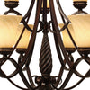 Torbellino 2 Tier - 9 Light Chandelier in Cordoban Bronze with Remolino Glass Ceiling Golden Lighting 