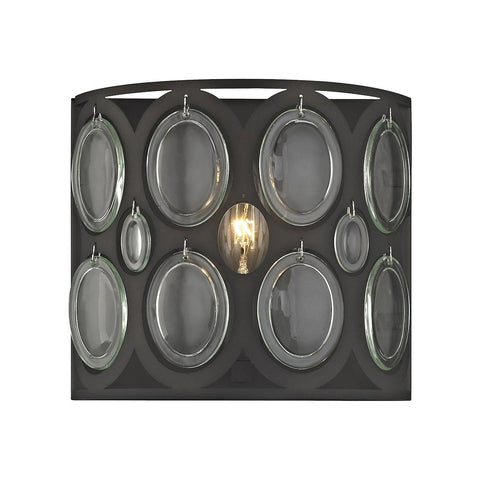 Serai 1 Light Vanity In Oil Rubbed Bronze With Clear Glass Wall Elk Lighting 