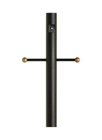 Aluminum Post with Ladder Rest and Photo Cell - Black Outdoor Sea Gull Lighting 