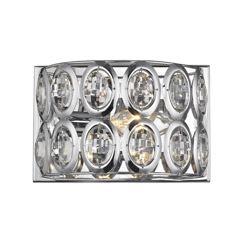 Tessa 1 Light Vanity In Polished Chrome With Clear Crystal Wall Elk Lighting 