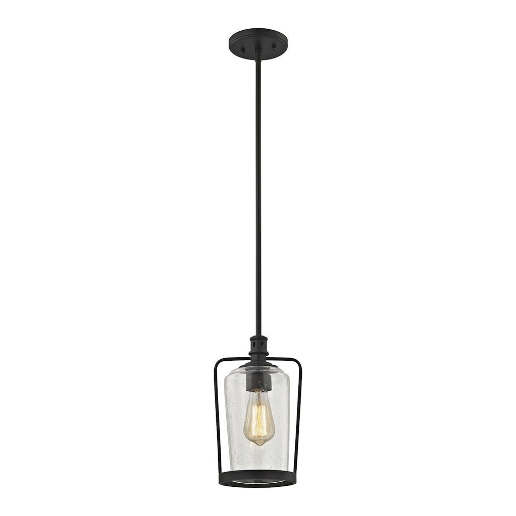 Hamel Pendant In Oil Rubbed Bronze With Clear Seedy Glass Ceiling Elk Lighting 