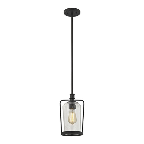 Hamel Pendant In Oil Rubbed Bronze With Clear Seedy Glass Ceiling Elk Lighting 