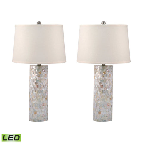 Mother of Pearl Cylinder LED Table Lamp Lamps Dimond Lighting 