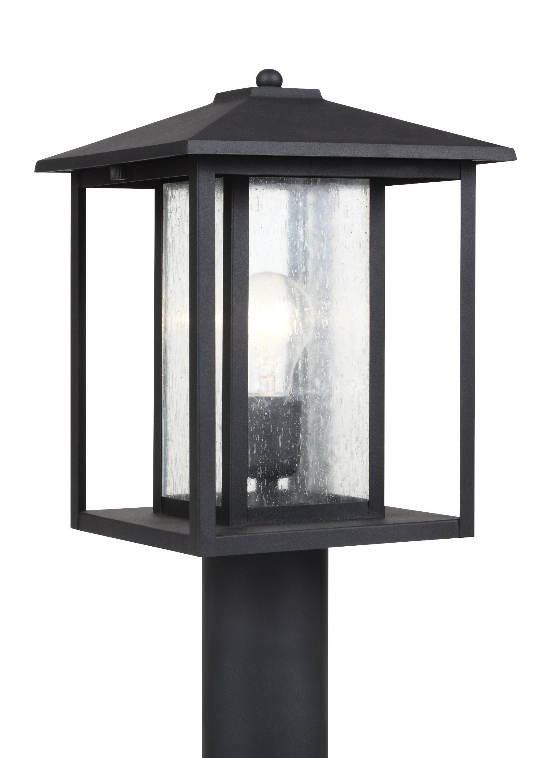 Hunnington One Light Outdoor Post Lantern - Black Outdoor Sea Gull Lighting 