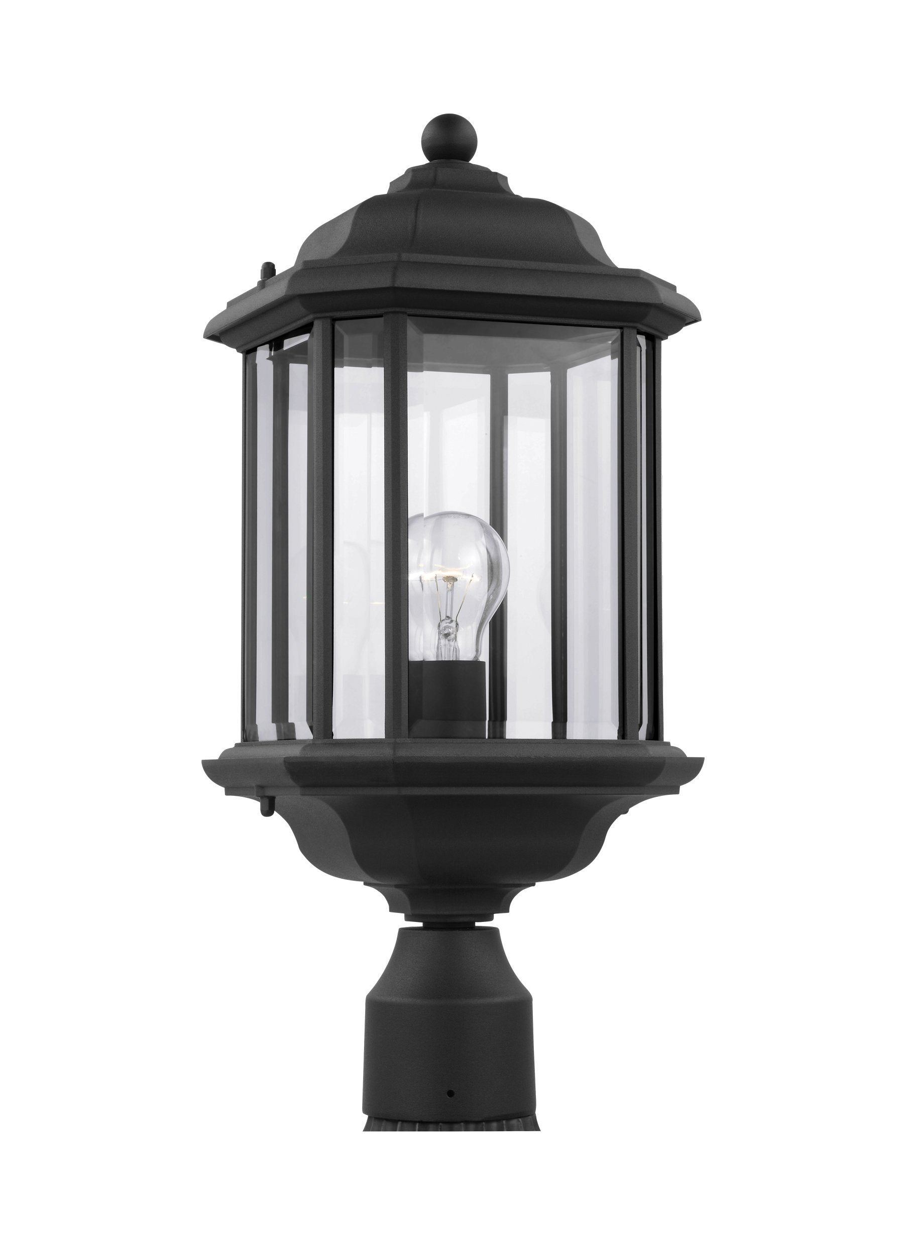 Kent One Light Outdoor Post Lantern - Black Outdoor Sea Gull Lighting 