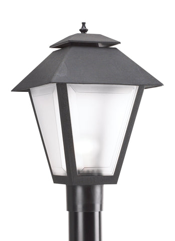 One Light Outdoor Post Lantern - Black Outdoor Sea Gull Lighting 