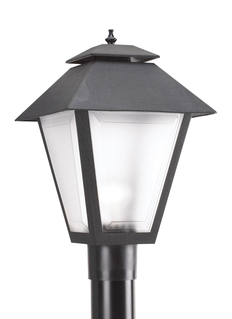 One Light Outdoor LED Post Lantern - Black Outdoor Sea Gull Lighting 