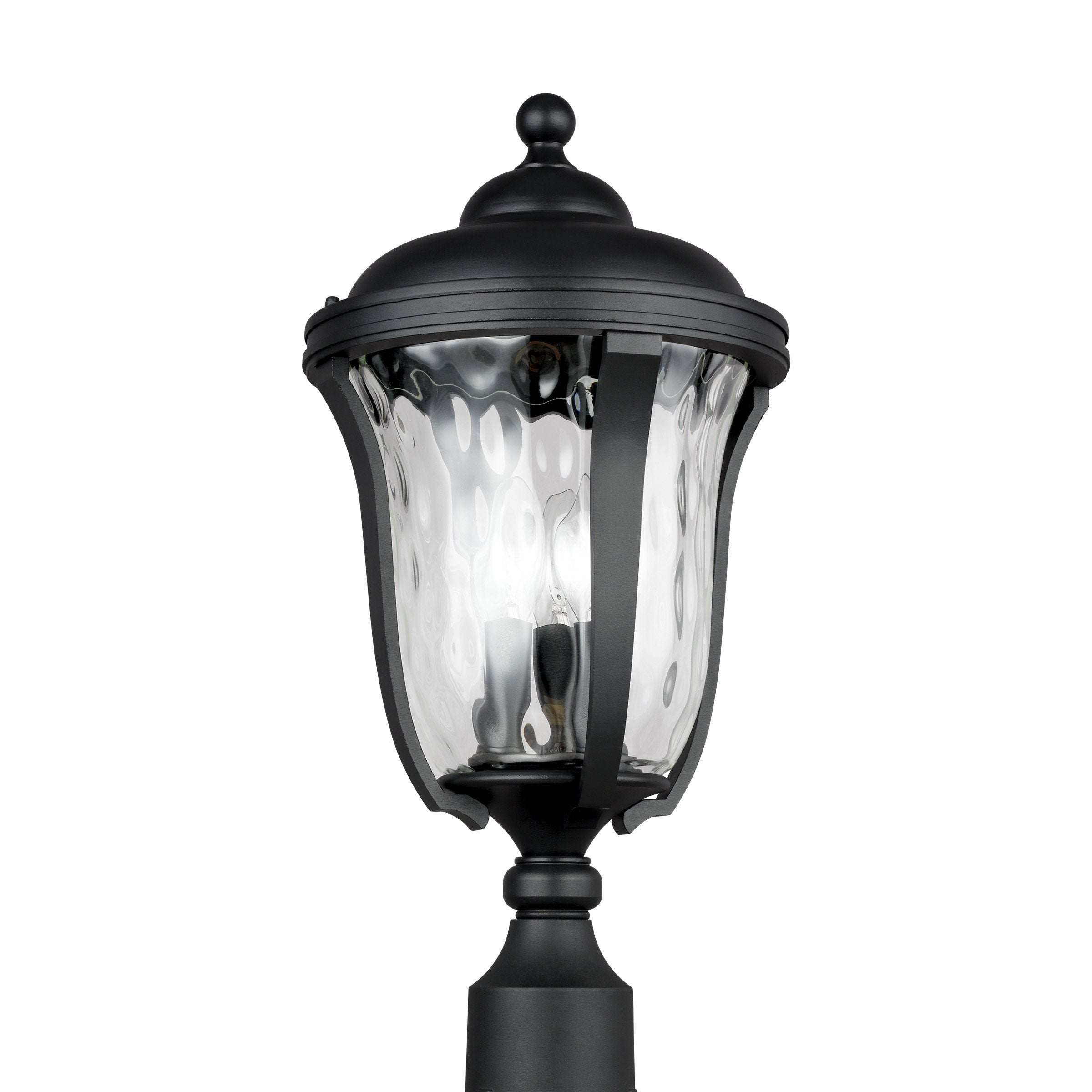 Perrywood Three Light Outdoor Post Lantern - Black Outdoor Sea Gull Lighting 
