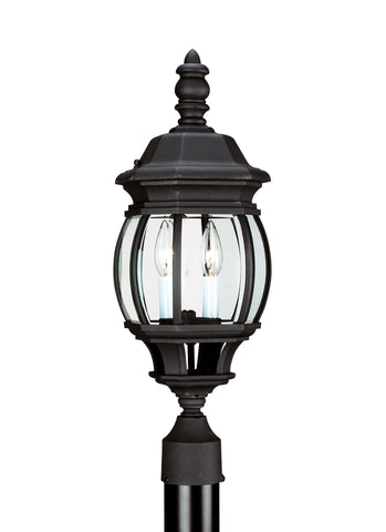 Wynfield Two Light Outdoor Post Lantern - Black Outdoor Sea Gull Lighting 
