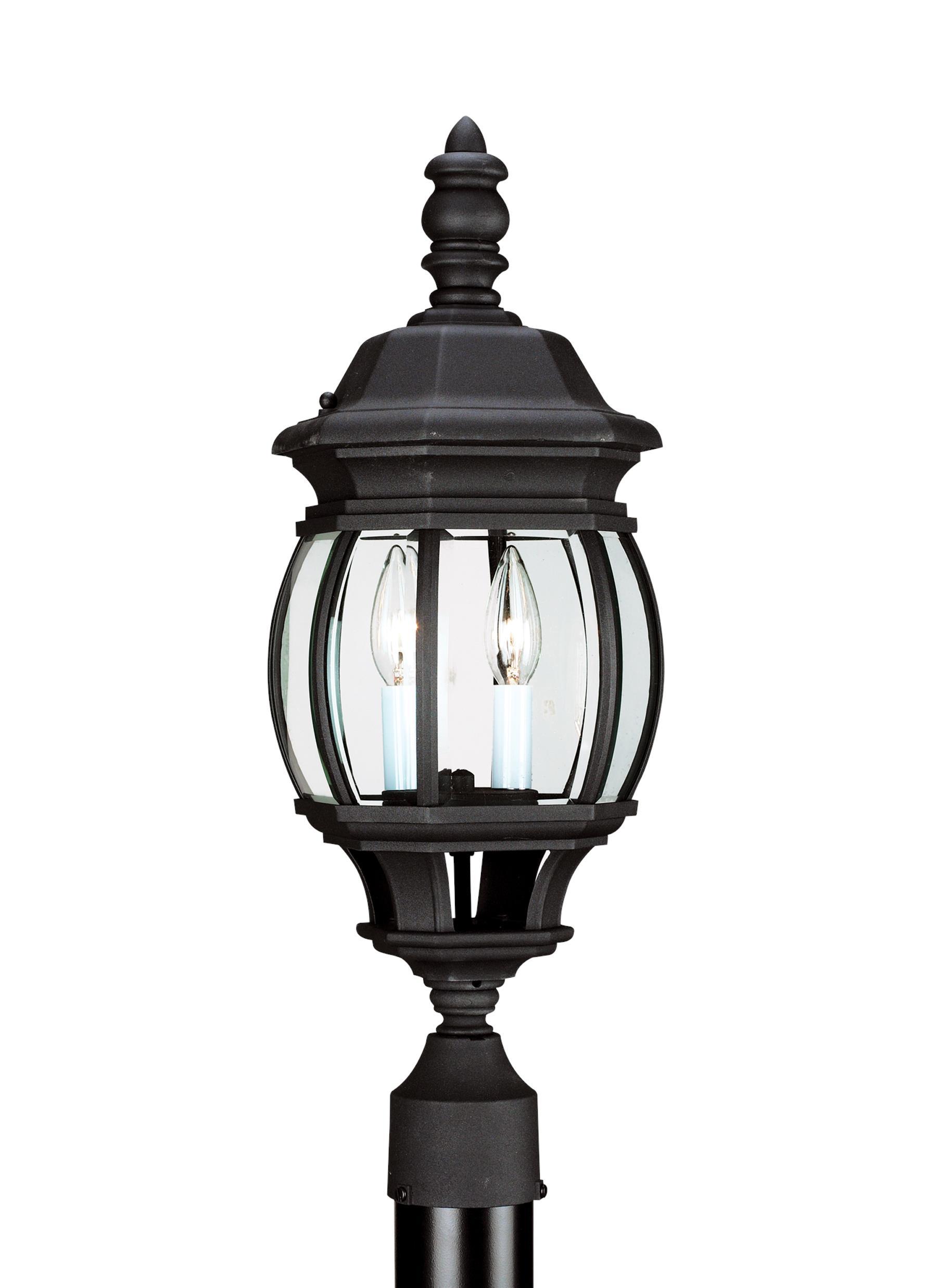 Wynfield Two Light Outdoor LED Post Lantern - Black Outdoor Sea Gull Lighting 