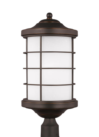 Sauganash One Light Outdoor LED Post Lantern - Bronze Outdoor Sea Gull Lighting 