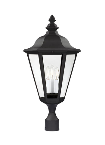 Brentwood Three Light Outdoor LED Post Lantern - Black Outdoor Sea Gull Lighting 