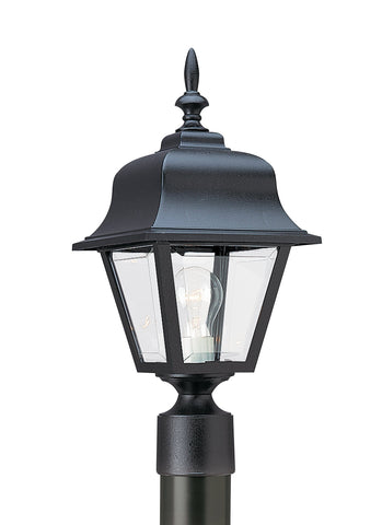 One Light Outdoor Post Lantern - Black Outdoor Sea Gull Lighting 