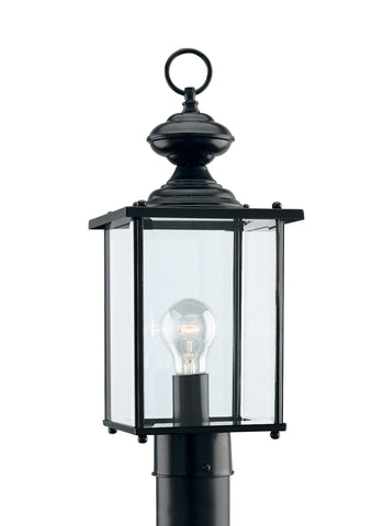 Jamestowne One Light Outdoor Post Lantern - Black Outdoor Sea Gull Lighting 
