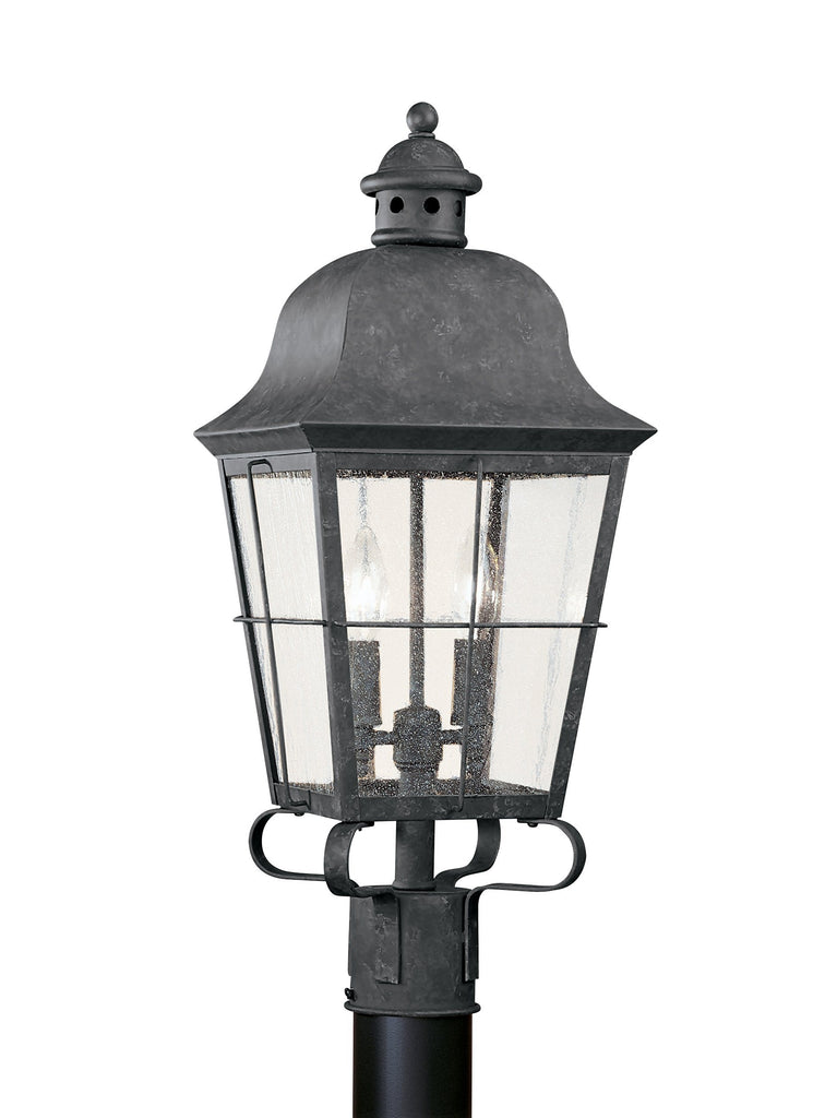 Chatham Two Light Outdoor Post Lantern - Oxidized Bronze Outdoor Sea Gull Lighting 