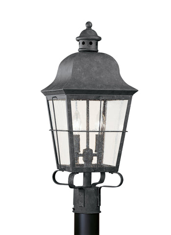 Chatham Two Light Outdoor Post Lantern - Oxidized Bronze Outdoor Sea Gull Lighting 