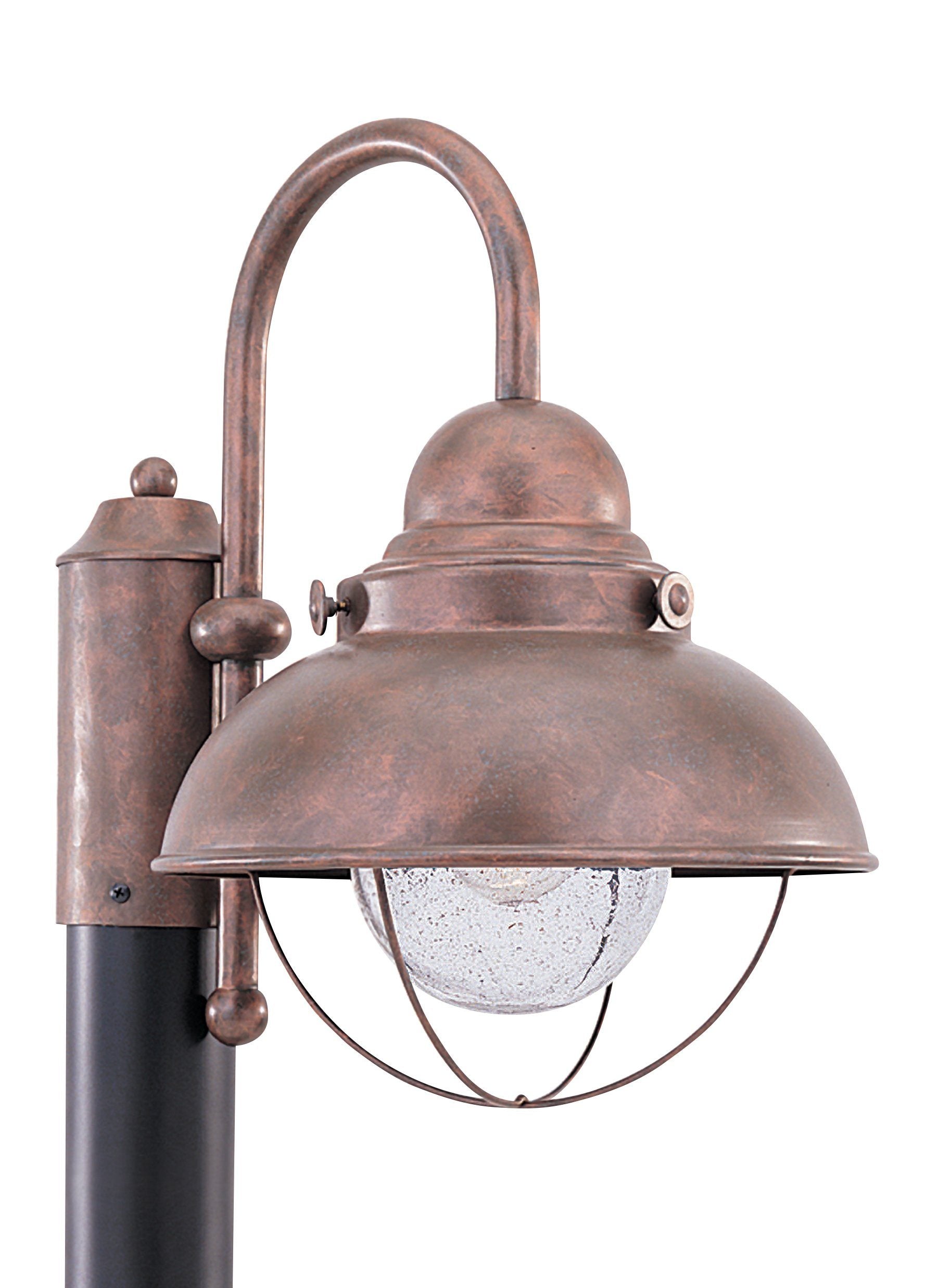 Sebring One Light Outdoor Post Lantern - Weathered Copper Outdoor Sea Gull Lighting 