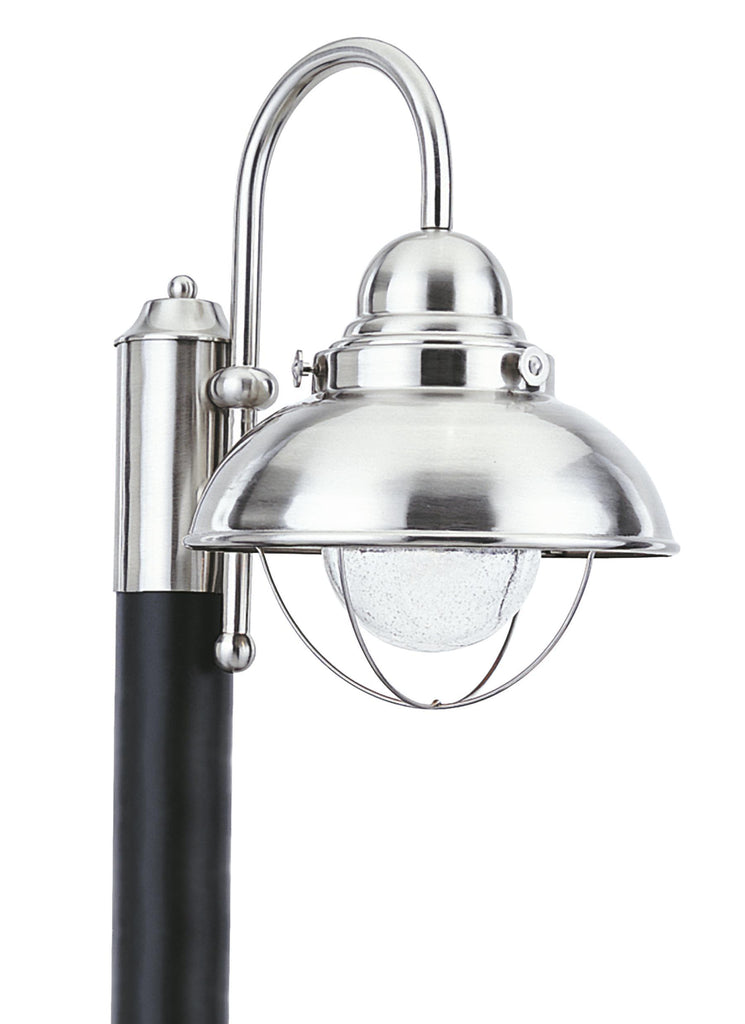 Sebring LED Outdoor Post Lantern - Brushed Stainless Outdoor Sea Gull Lighting 