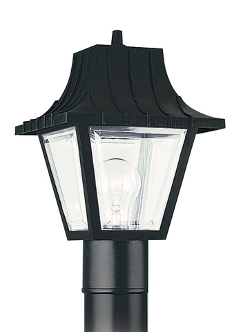 One Light Outdoor Post Lantern - Clear Outdoor Sea Gull Lighting 