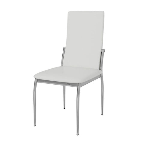 Freda Modern Leatherette Dining Chair White (Set of 2) Furniture Enitial Lab 